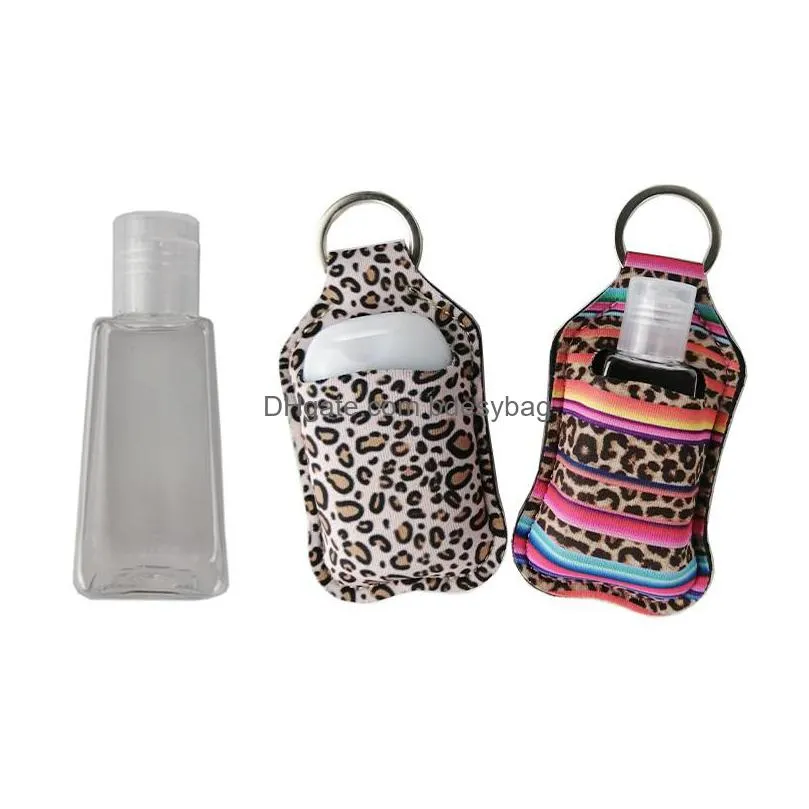 neoprene 30ml sanitizer bottle bag neoprene alcohol soap bottle cover neoprene keychain holder factory wholesale lx2865