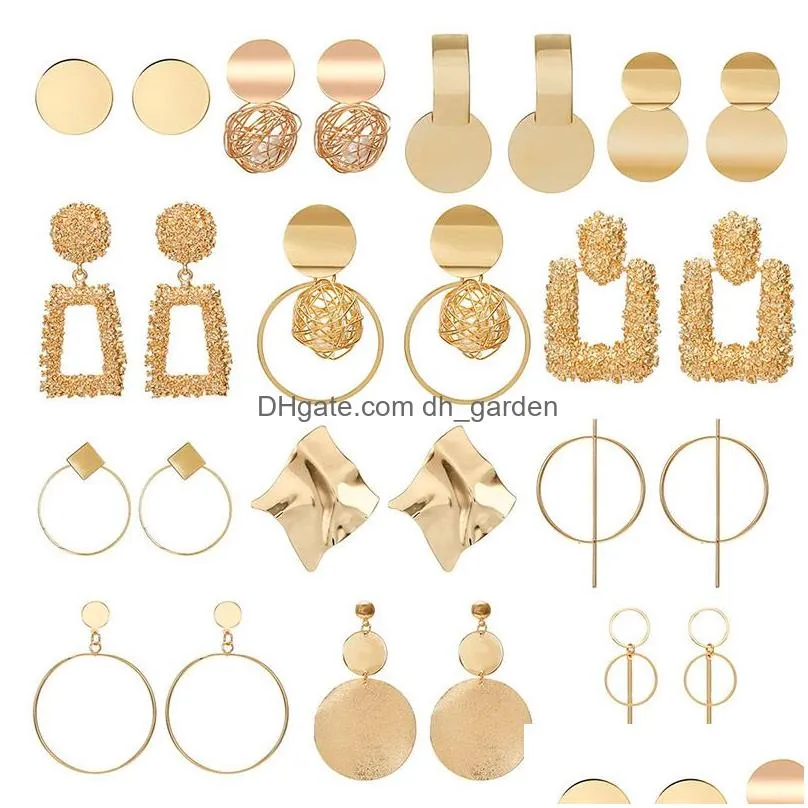 Hoop & Huggie Fashion Earrings Hie For Women 2021 Statement Geometric Metal Female Dangle Earring Trendy Jewelry Accessories Dhgarden Othmk