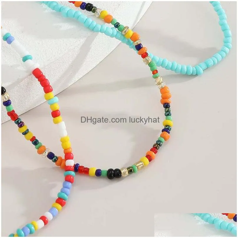 Anklets Bohemian Anklets Color Rice Beads Handmade Personalized Foot Chain Fashion Accessories Drop Delivery Jewelry Dhbgr
