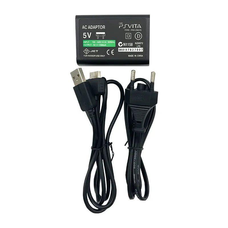 Wall  Power Supply AC Adapter with USB Data Charging Cable Cord For Sony PlayStation PSVITA PS Vita  1000 EU US Plug With Retail Box