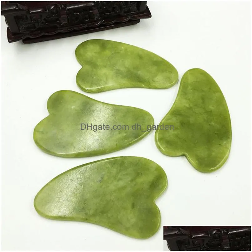 natural stone jade guasha gua sha board party favor massager for scrapping therapy jades roller 3 colors
