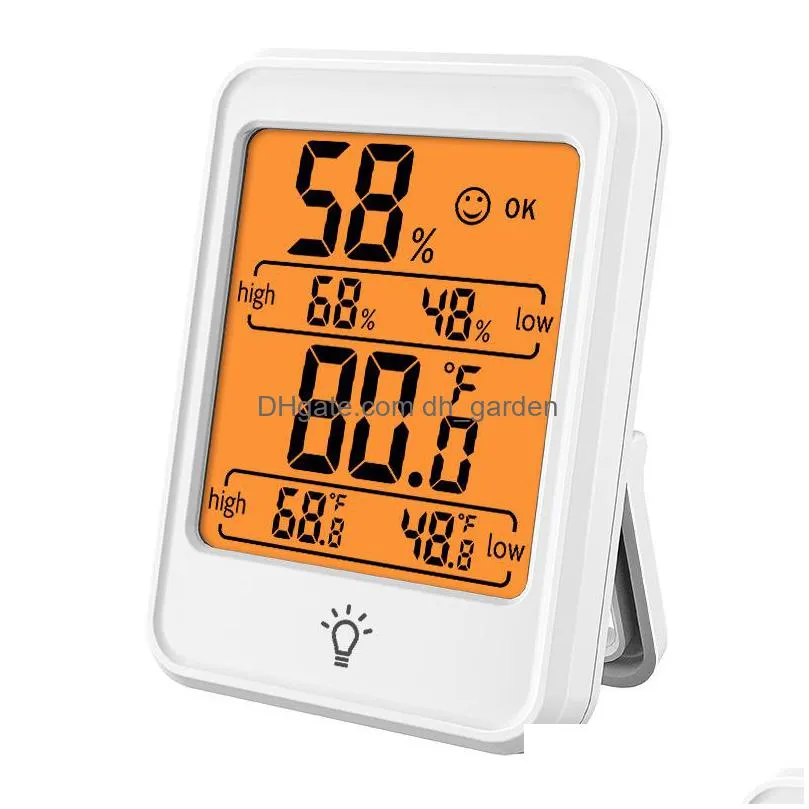 home indoor hygrometer led night light display electronic digital thermometer refrigerator magnet