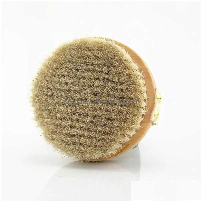 natural horsehair bath brush exfoliating without handle body massage brush bathroom wooden cleaning brushes