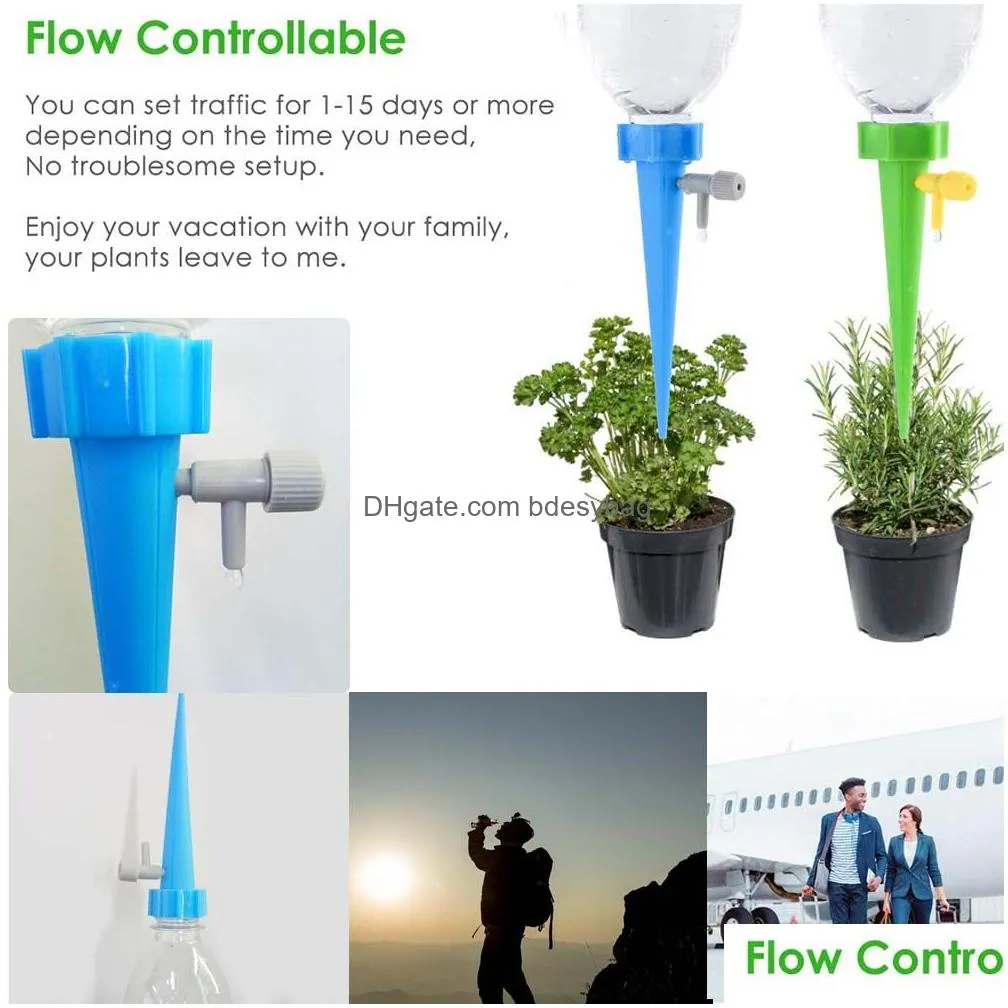 Watering Equipments Adjustable Self Watering Equipments Spike Matic Drip Irrigation System For Plants Flower Greenhouse Garden Water D Dh4Wr