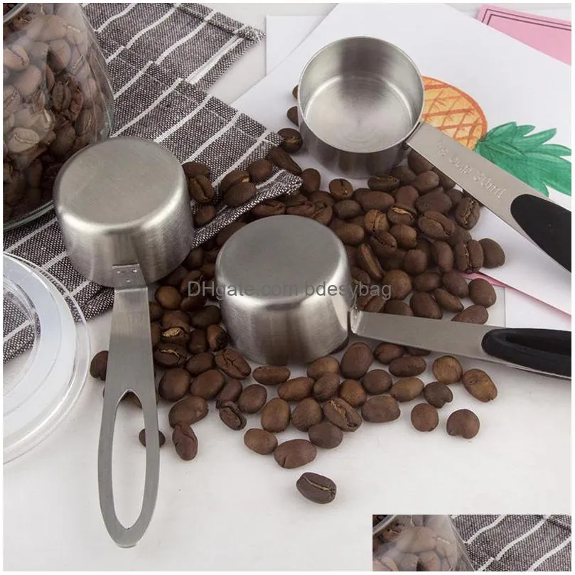 30ml metal measuring spoon multifunction coffee scoop stainless steel coffee long handle powdered milk spoon lx3343