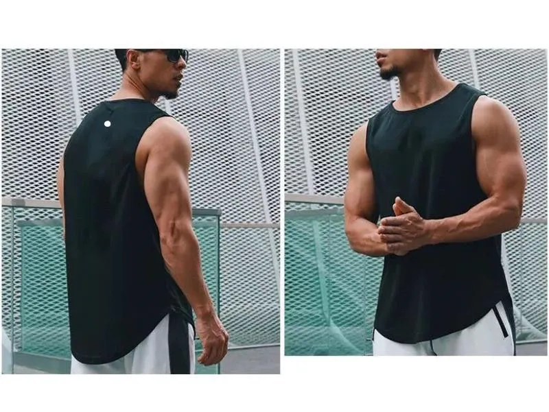 ll Outdoor Mens Sport Tank Mens Quick Dry Sweat-wicking Sleeveless Top Men Wrokout Short Sleeve