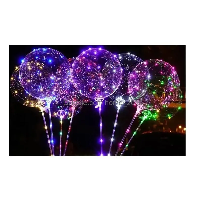 led decorative bobo balloon  string balloon light party decor for christmas halloween birthday balloons ll