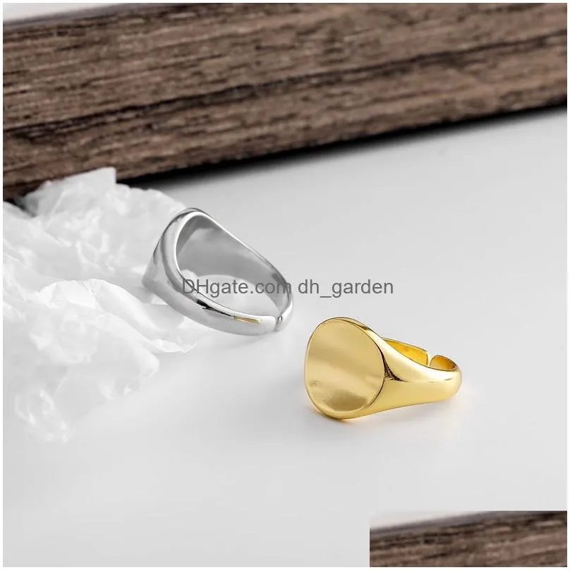 Band Rings Fashion Irregar Round Circle Geometric Ring Gold Sier Color Open Finger Rings For Women Men S-R715 Drop Delivery J Dhgarden Ot8G3