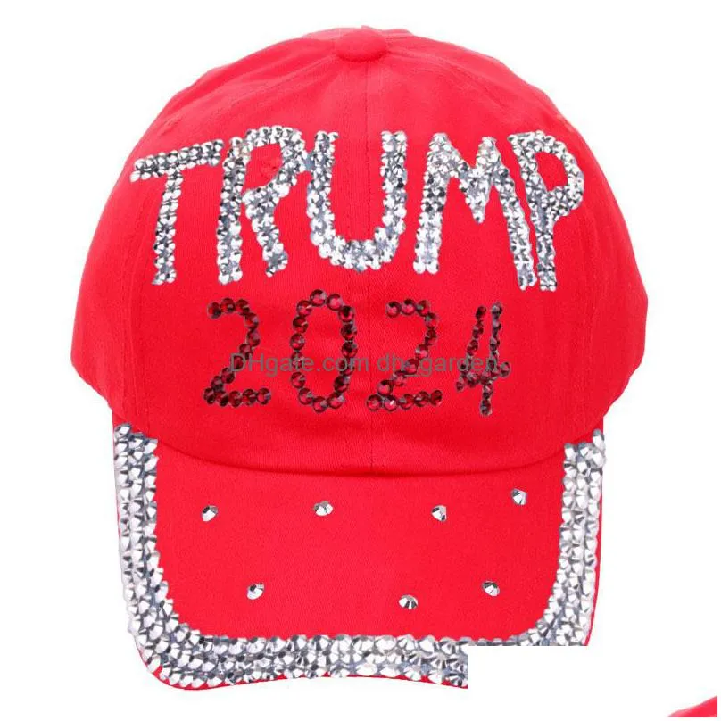 trump 2024 denim sun hat casual diamond baseball cap athleisure adjustable cotton hat