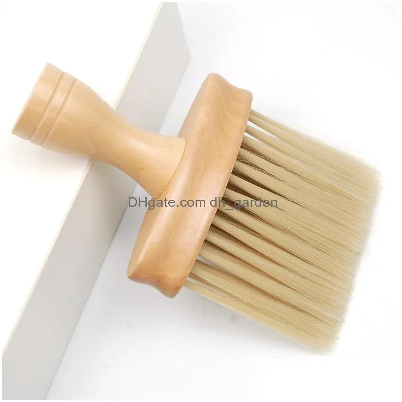 wooden hair cleaning brushes professional soft neck duster brush barber salon accessory tool