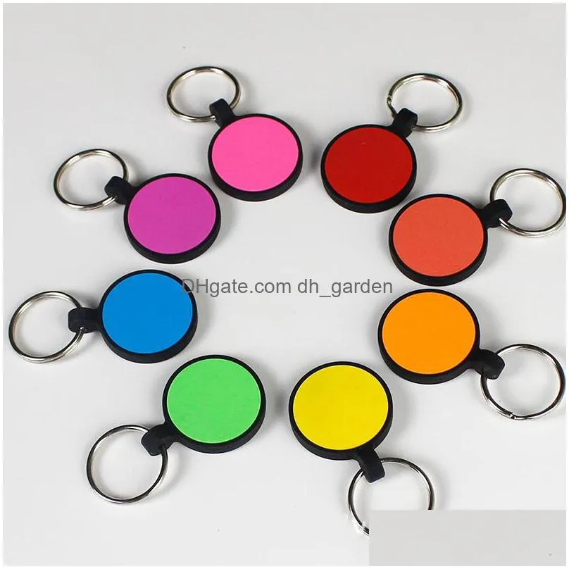 food grade silicone pet tag keychains diy round cat and dog tags pet id card keyring