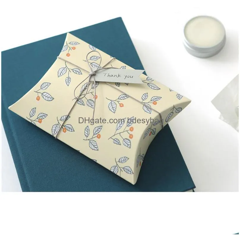 gift box paper pillow packing box birthday present paper boxes floral pattern box fashion  style candy boxes ct0140