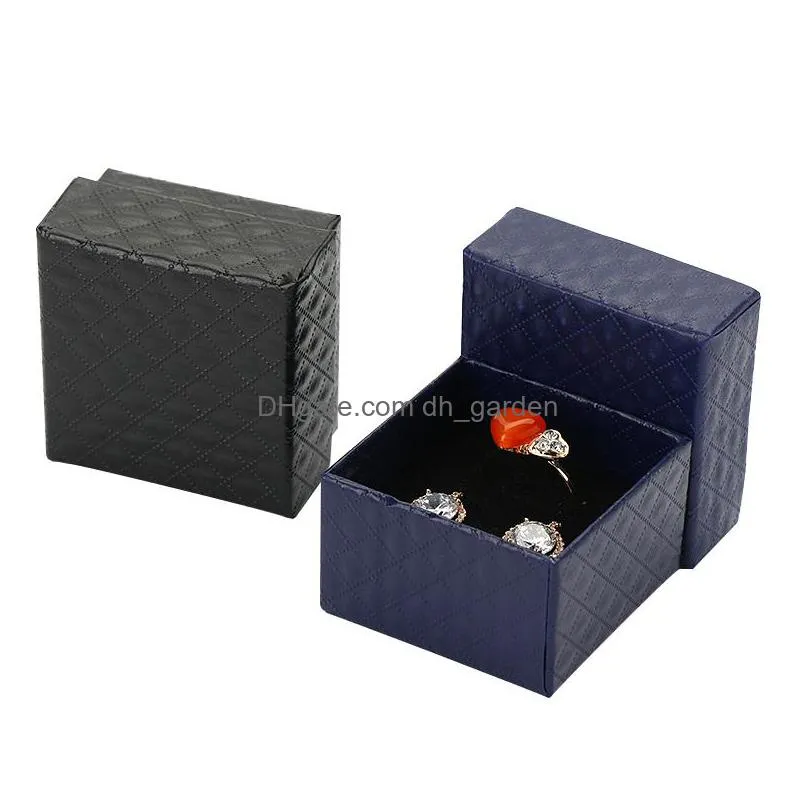 paper jewelry gift boxes gifts wrap square design rings display show case diamond pattern weddings party couple jewelrys packaging box