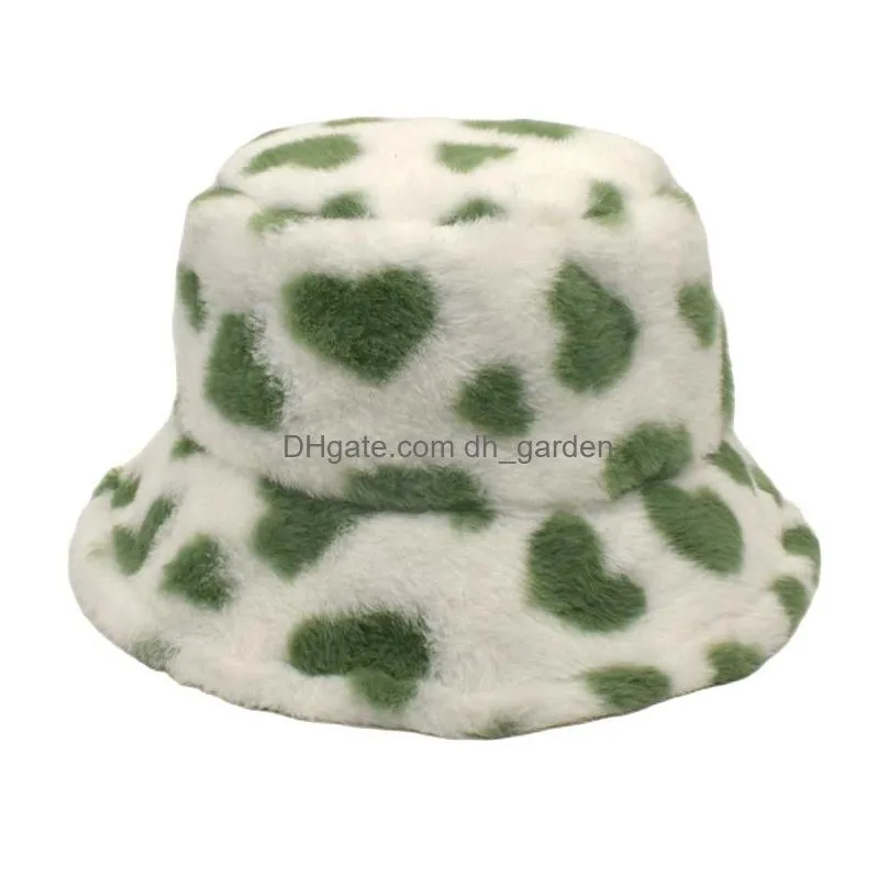 heart fluff fisherman hat men and women winter warm hats bucket hat cap