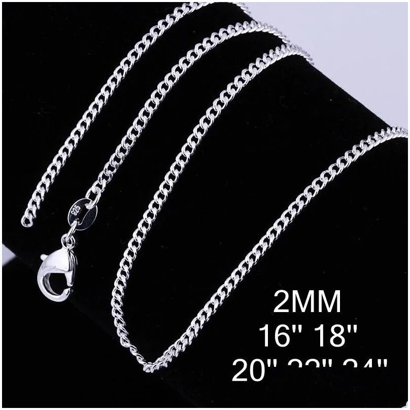 Chains New Factory Sale 10Pcs 16-30 Genuine Solid 925 Sterling Sier Fashion Curb Necklace Chain Jewelry With Lobster Clasps Drop Deliv Dhorp