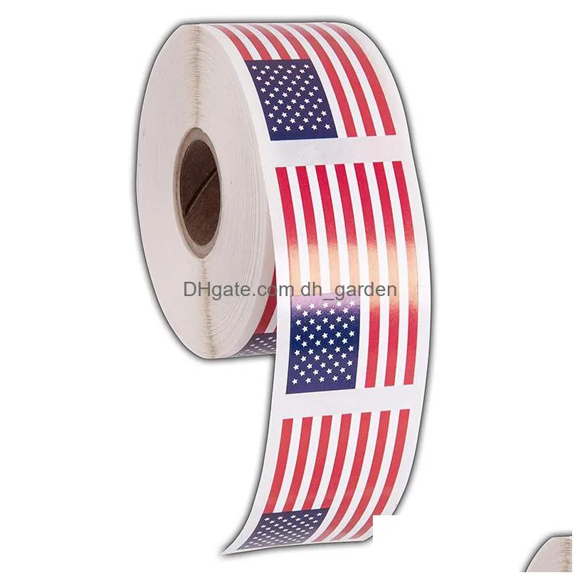 american flag stickers 250pcs/roll creativity us independence day creative gift sealing sticker gifts wrapping supplies