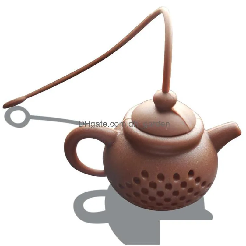 silicone tea infuser tools creativity teapot shape reusable filter diffuser home teas maker kitchen accessories 7 colors