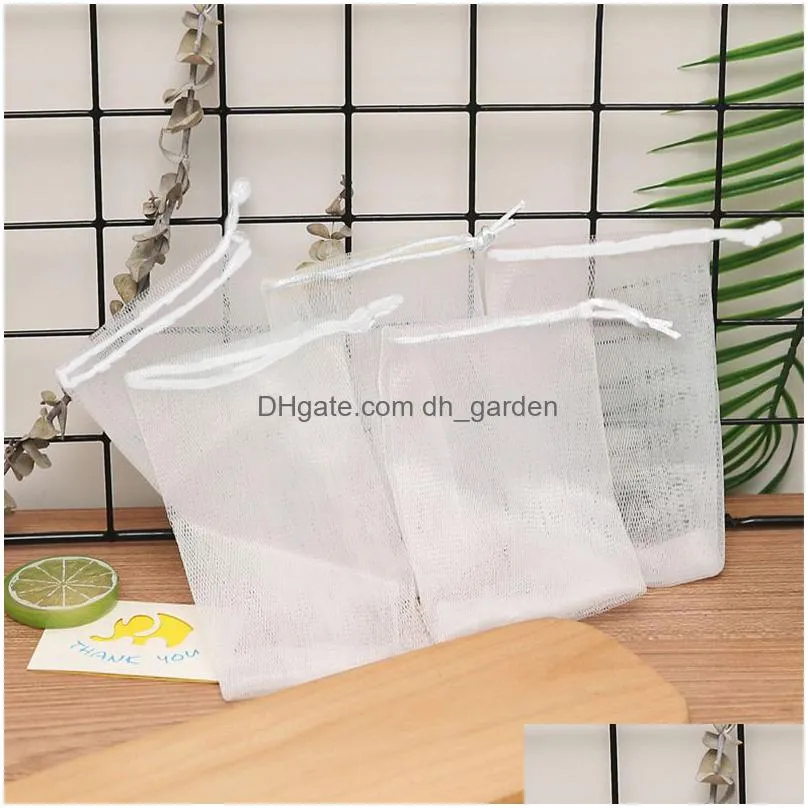soap foam mesh bag portable travel storage bags bathroom cleaning gloves mosquito net household bath supplies