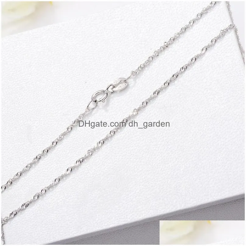 Chains Mtiple Classic Styles Real 925 Sterling Sier Necklaces Slim Thin Snake Chains Necklace Women Body Box Chain For Drop Dhgarden Otmtg