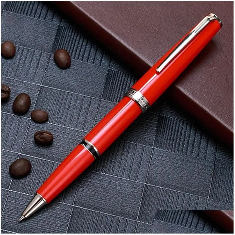 Fountain Pens Wholesale Promotion Black Ballpoint Pen School Office Stationery Luxurs Gel Roller Ball Pens Drop Delivery Office School Dhffx