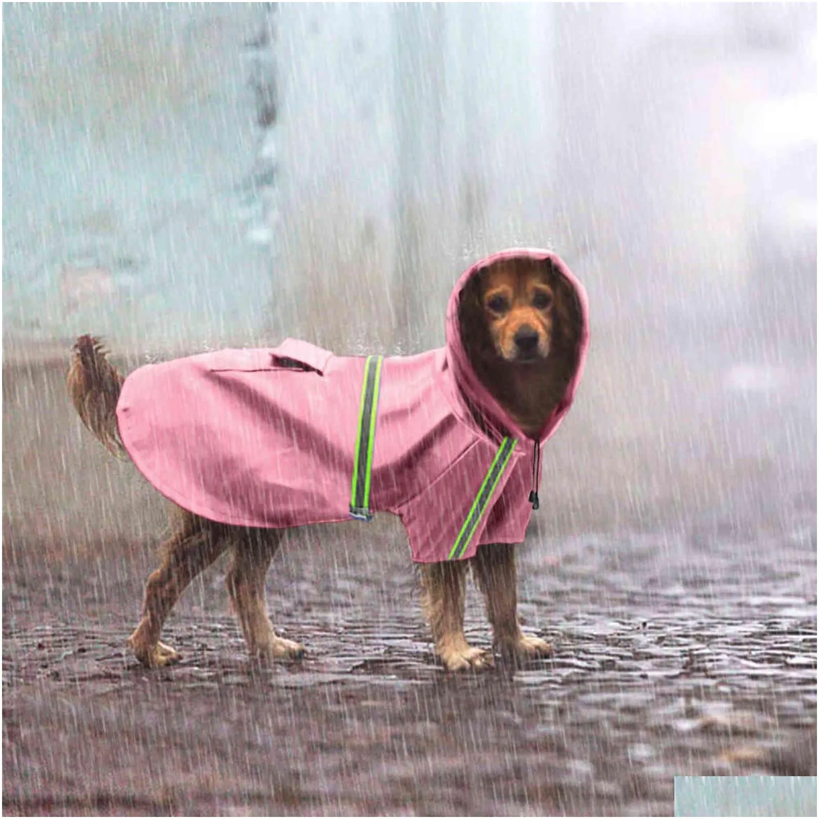 raincoat for dogs waterproof coat jacket reflective clothes small medium large labrador s-5xl 3 colors 211027