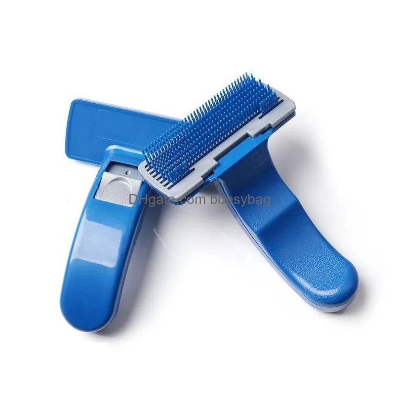 Dog Grooming Pet Dog Grooming Matic Hair Removal Comb Push Plate Cat Mas Anti Shedding One-Click Drop Delivery Home Garden Pet Supplie Dh1Yp