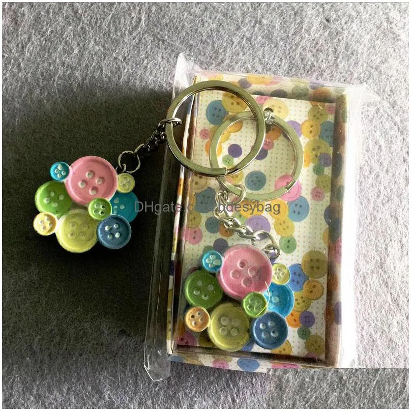 cute resin button shape key chain keychain baby shower favors and gift party souvenir wedding favor souvenir za1168