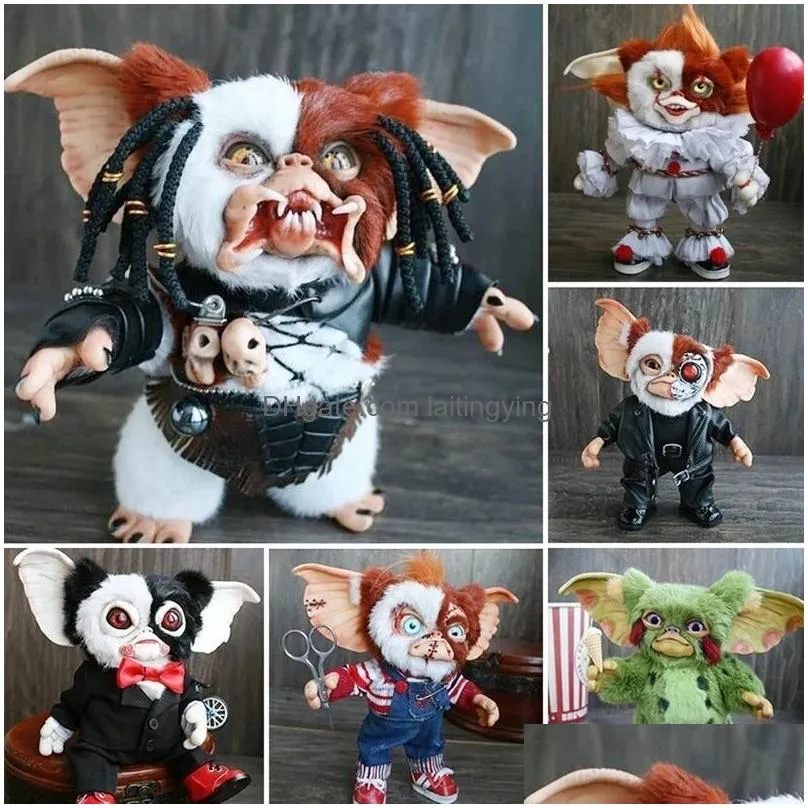 15cm halloween resin mogwai doll action figure toys cute gremlins model horror dolls for home desktop window store ornament 220720