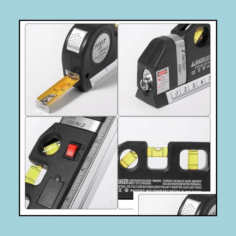 multipurpose laser level laser line 8 feet measure tape ruler adjusted standard and metric rulers level measuring instruments