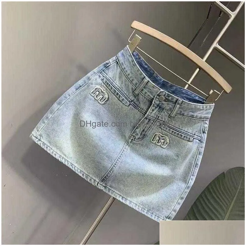 denim skirt designer womens skirts with belted high waist split mini skirt for woman summer korean denim jeans ladies blue streetwear harajuku