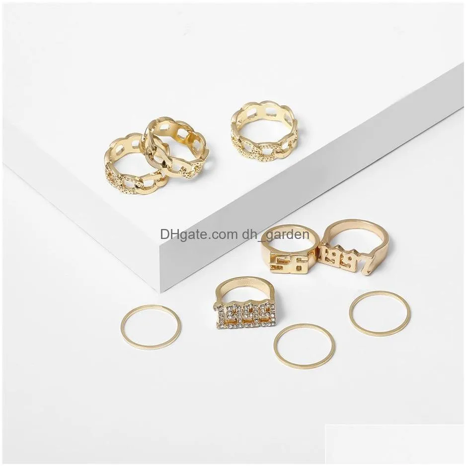 Band Rings Ingemark Luxury Crystal Infinity Rings Set For Women Girls Twisted Ring Couple Gold Color Engagement Wedding Jewe Dhgarden Otgph