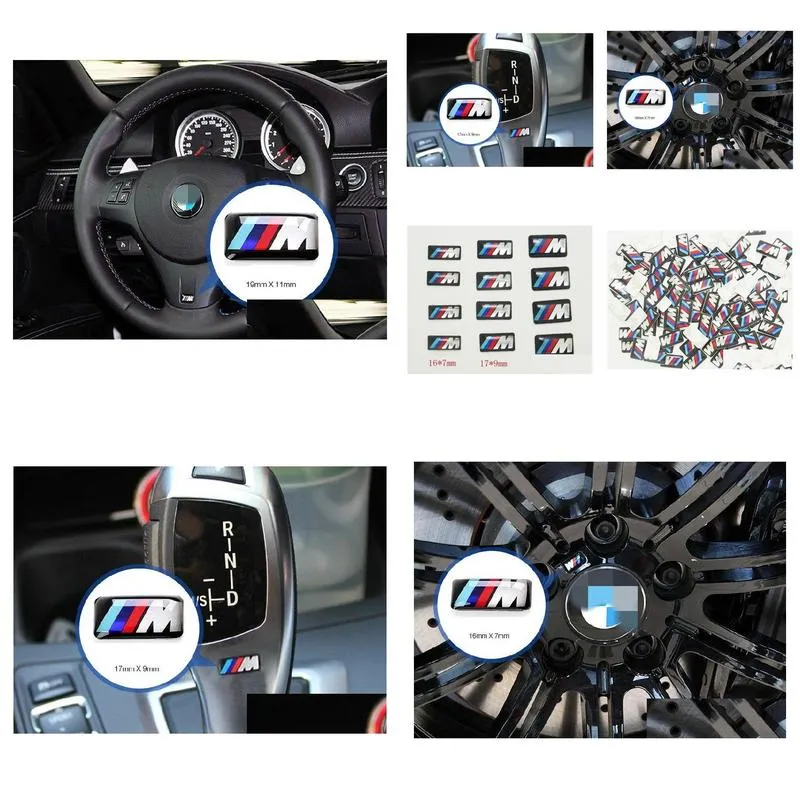 Car Stickers 100Pcs Tec Sport Wheel Badge 3D Emblem Sticker Decals Logo For M Series M1 M3 M5 M6 X1 X3 X5 X6 E34 E36 E6 Car Styling St Dhwt7