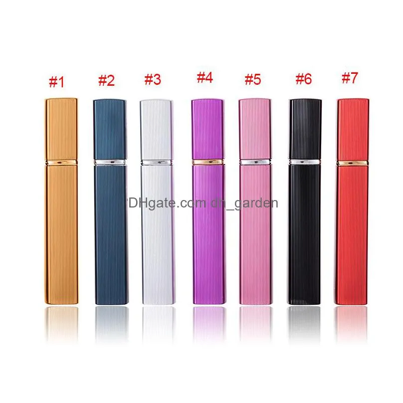 12ml square tube glass perfume bottle press spray bottle portable travel cosmetic empty bottles