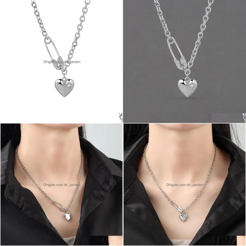 Pendant Necklaces Sterling Sier Necklace For Women Clip Heart Shape O Chain Chocker Chirstamas Gift Fashion Trendy Fine Jelw Dhgarden Ot4Hf