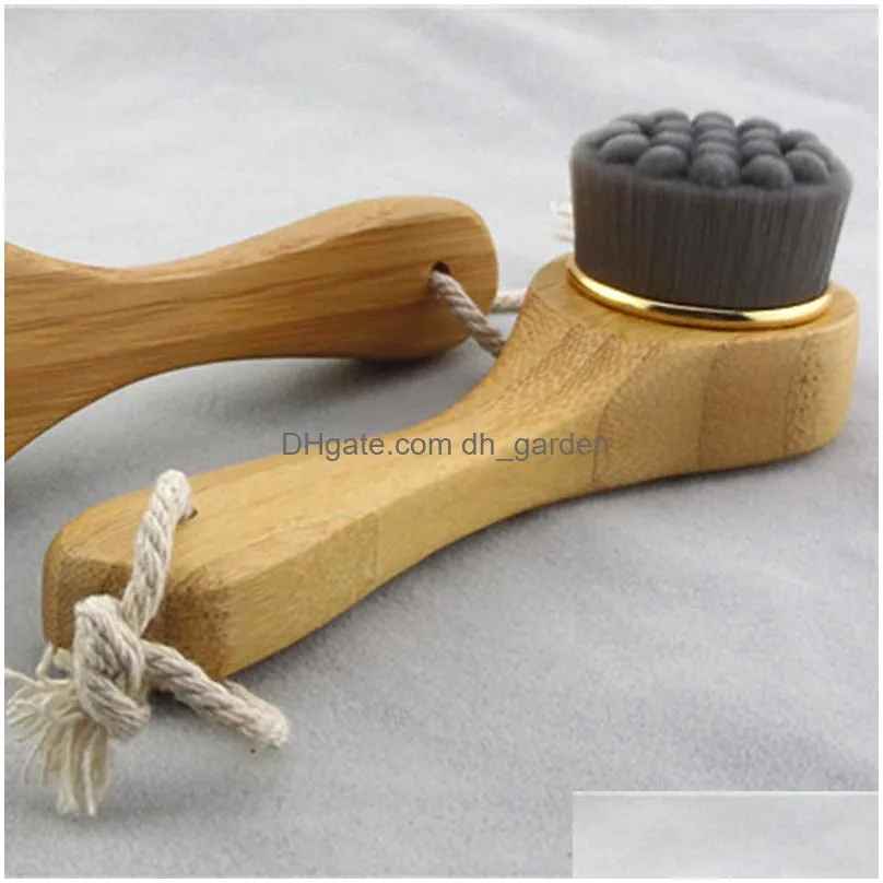 wooden handled nano silk cleansing brush facial clean removing blackheads beauty brushes bathroom supplies