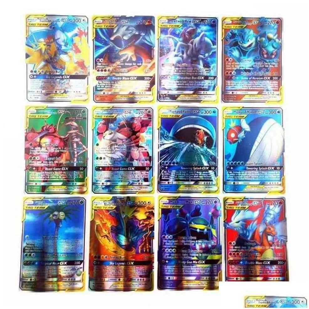 card games 100pc 1 pack flash card pokmon collection board game random gifts for children y1212270j drop delivery toys puzzles dhs54