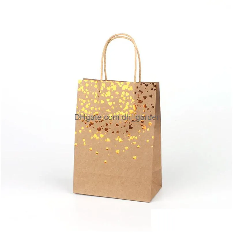 bronzing kraft paper bag tote bag gift wrap fashion printing holiday gifts packaging storage bags