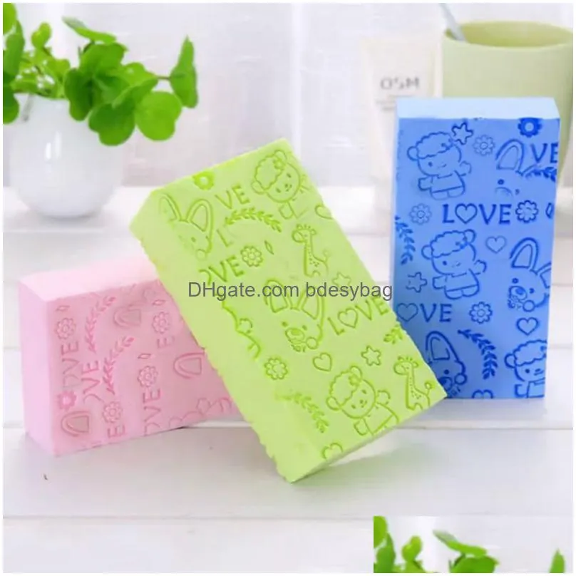 Bath Brushes, Sponges & Scrubbers Bath Sponge Lace Printed Scrub Shower Baby Baths Scrubber Exfoliating Beauty Skin Care Sponges Face Dhuvz