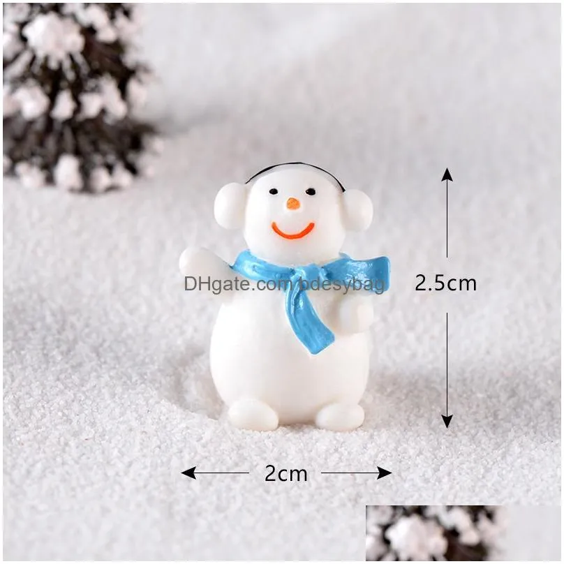 Christmas Decorations Mini Christmas Resin Elk Santa Claus Ornaments Merry Decoration For Home Figurines Miniatures New Year Xmas Box Dhdxu