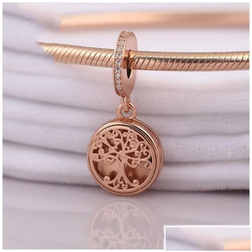 Charms 925 Sterling Sier For Original Pandora Charm Bracelet Rose Lock Tree Of Life Love Family Beads Diy Jewelry Making Drop Delive