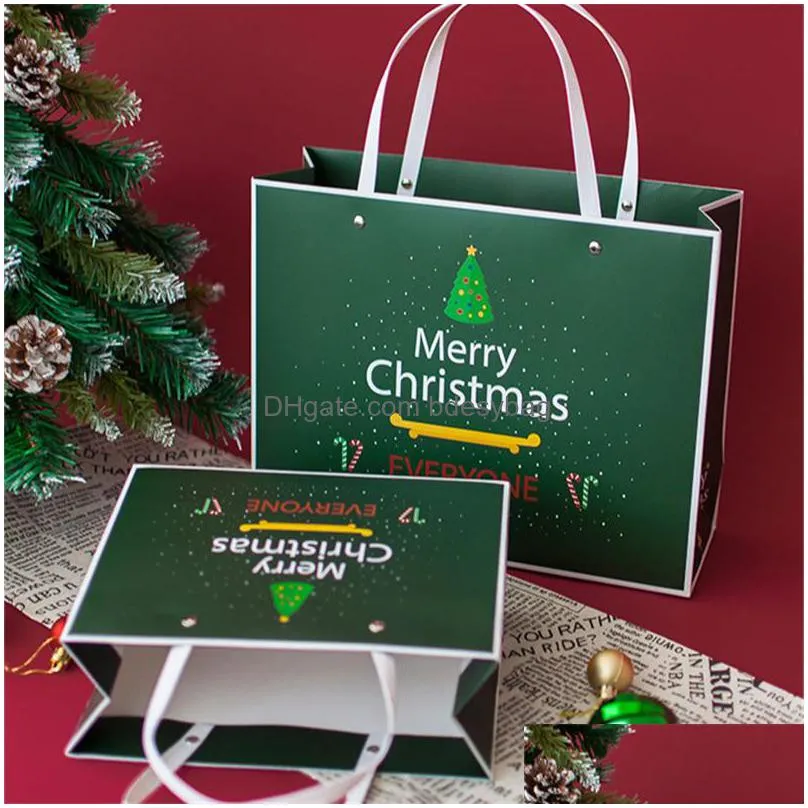 creative christmas tree gifts bag portable paper bag christmas retro paper clothing rivets christmas decoration home gift bags ct0302