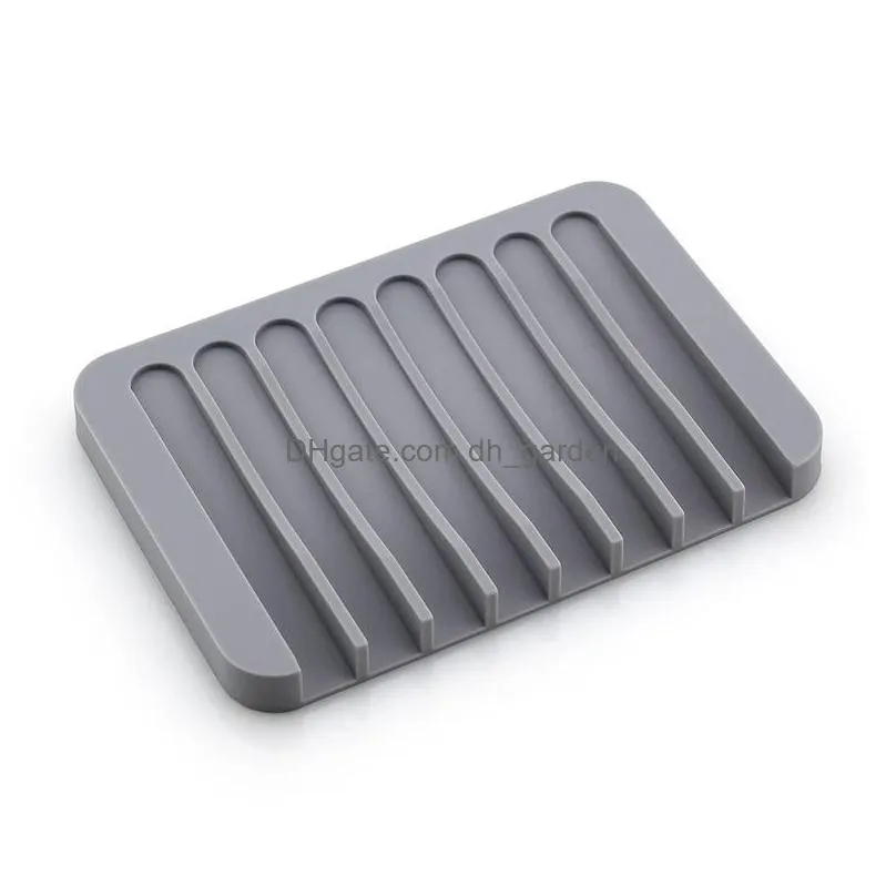 fashion silicone soap dishes plate holder tray drainer soaps storage rack shower waterfal for bathroom kitchen counter