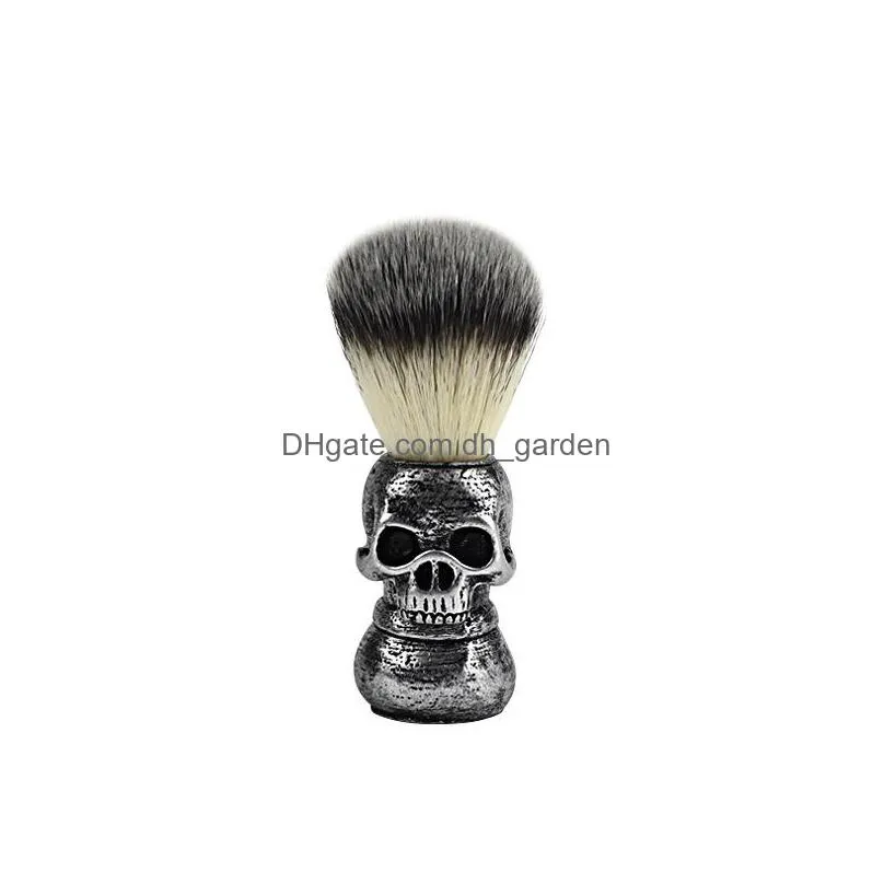 creative skull resin beard brushes mens household cleansing brush facial care beauty tools