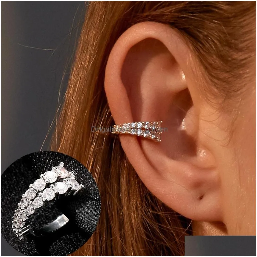Ear Cuff 1Pc Punk Gold Color Rhinestone Ear Clip For Women No Pierced C Shape Geometric Small Earcuff Wrap Clips Jewelry Dro Dhgarden Ot6Re