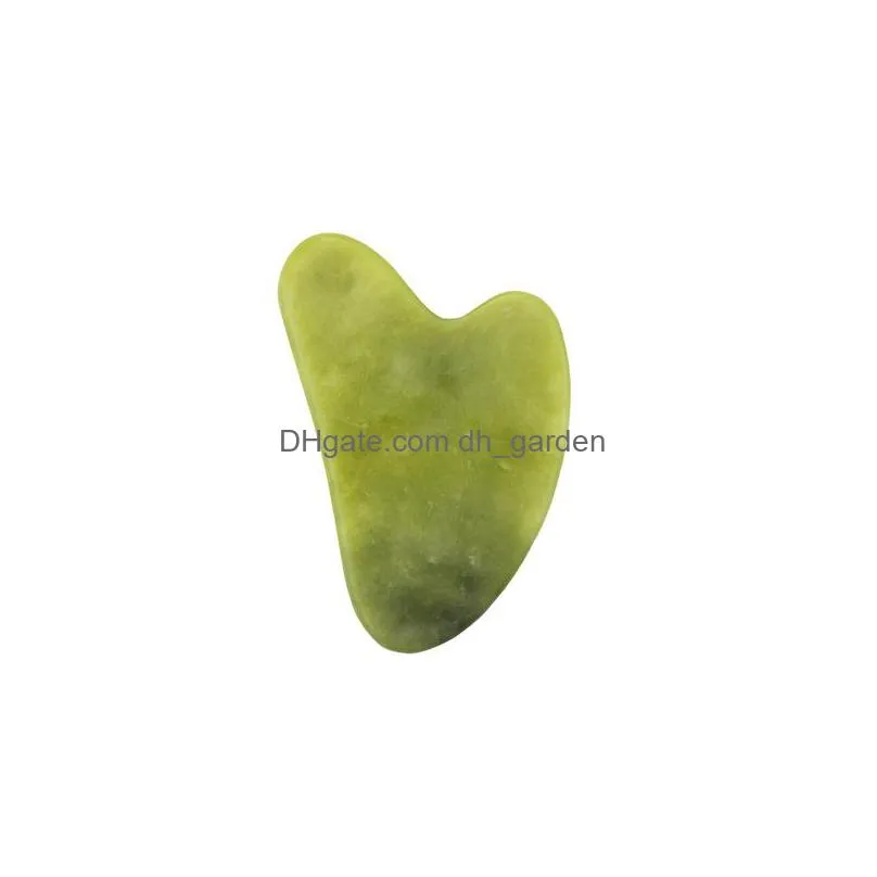 natural jade scraping board party favor heart shaped crystal stone facial massager gua sha boards jades roller