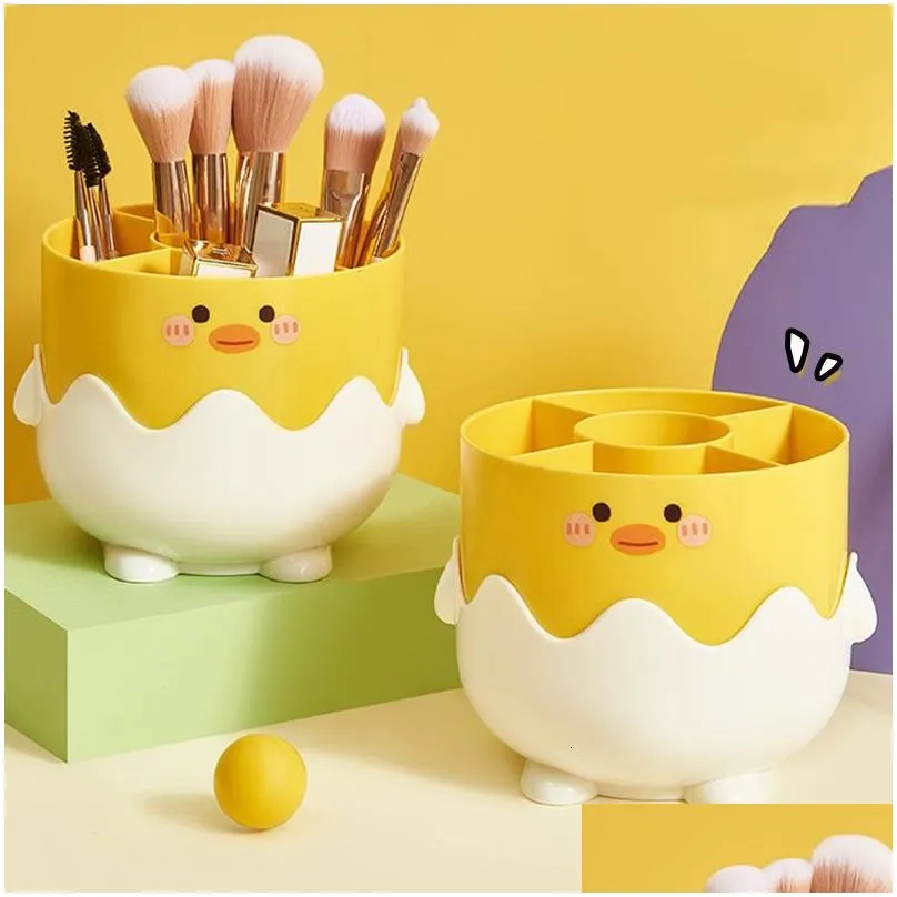 wholesale other desk accessories cute little yellow chicken pen holder large capacity pencil storage box desktop organizer stand case student stationery