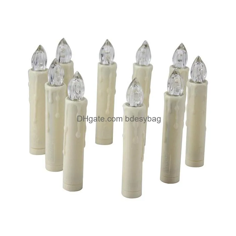 10pcs/set warm white wireless remote control led candle light for birthday wedding party home decoration za5776