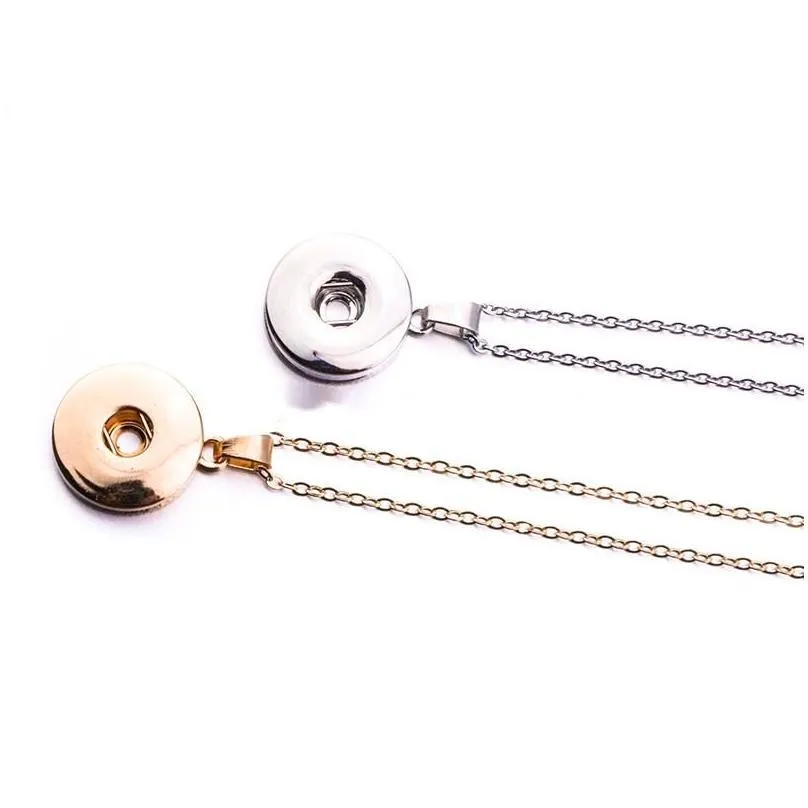 silver plated 12mm 18mm snap button necklace necklace for women ginger snaps buttons jewelry