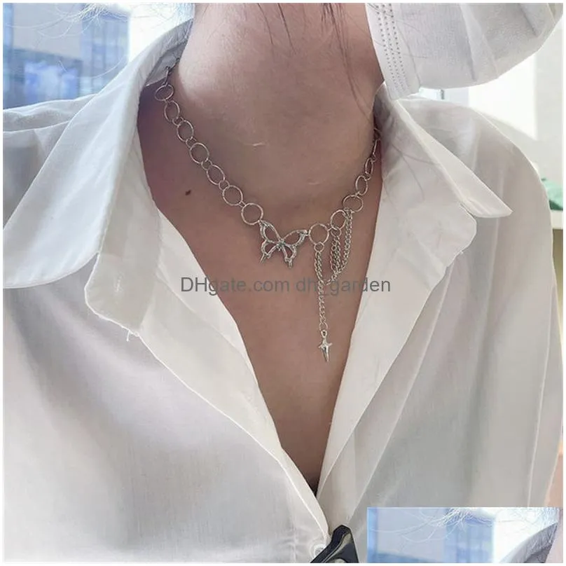 Chains Vintage Metal Heart Neck Chains Choker Grunge Necklaces For Women Egirl Cosplay Aesthetic Accessories Jewelry Drop De Dhgarden Ot5Zh