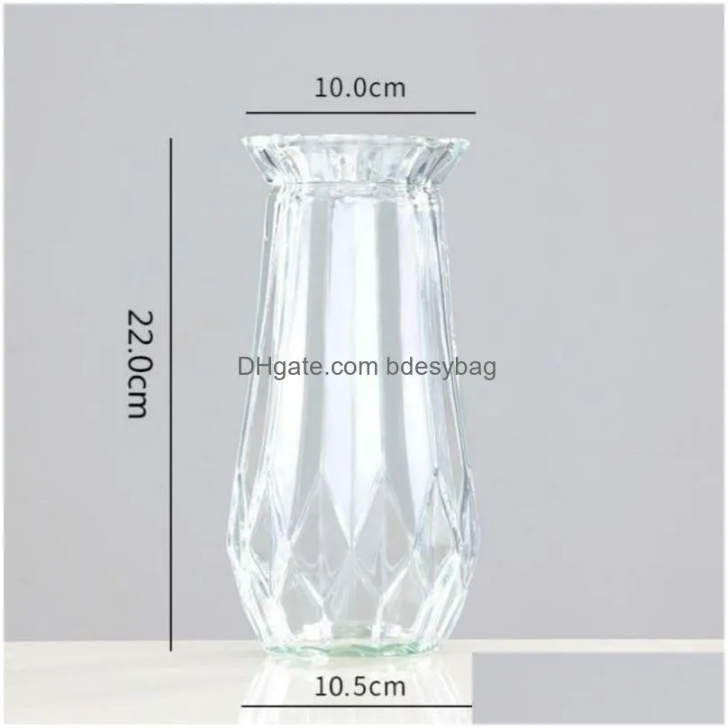 Vases Geometric Flower Glass Vases Origami Arranging Green Plants Hydroponic Device Nordic Vase Decoration Drop Delivery Home Garden H Dhkmd